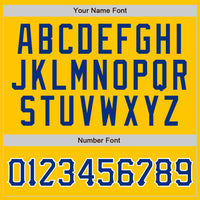Custom Yellow Royal Pinstripe Royal-White Authentic Baseball Jersey