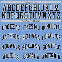 Custom Light Blue Black-White Authentic Throwback Basketball Jersey