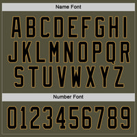 Custom Olive Black-Old Gold Salute To Service Hockey Jersey
