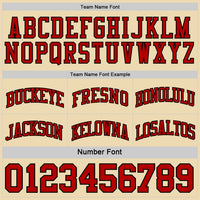 Custom Red Black-Cream Reversible Double Side Sublimation Basketball Set Jersey