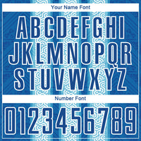 Custom Blue Light Blue-White Ethnic Stripes Sublimation Soccer Uniform Jersey