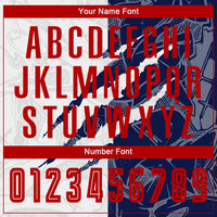 Custom Graffiti Pattern Red-Navy Scratch Sublimation Soccer Uniform Jersey