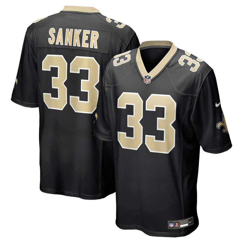 New Orleans Saints Jonas Sanker Nike Black Team Game Jersey