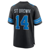 Detroit Lions Amon-Ra St. Brown Nike Black 2nd Alternate Game Jersey
