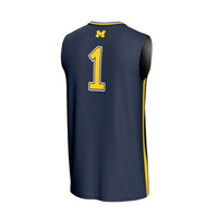 #1 Michigan Wolverines GameDay Greats Lightweight Collegiate Basketball Fashion Jersey - Navy