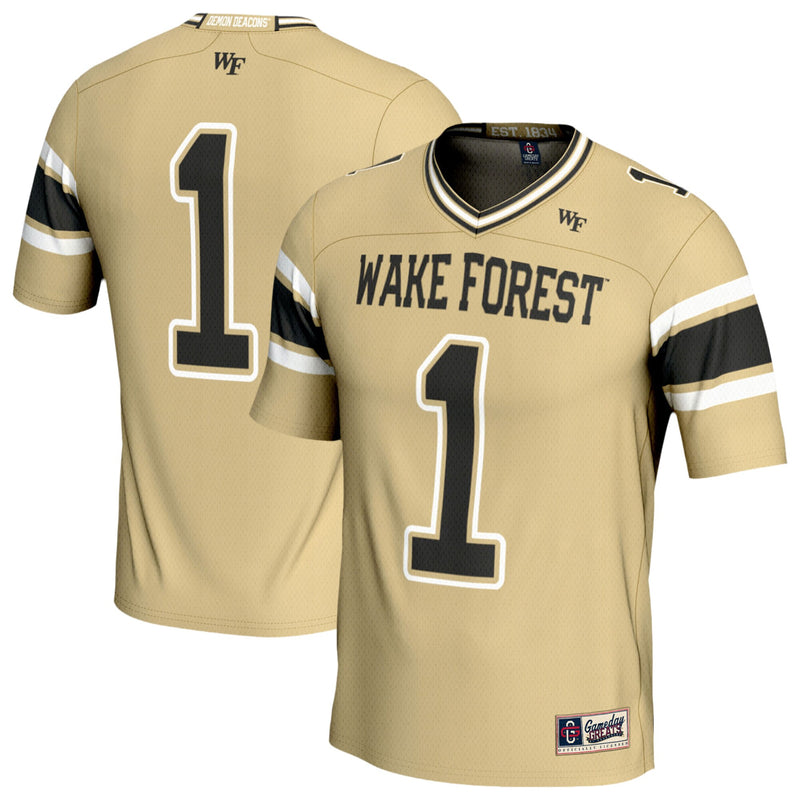 #1 Wake Forest Demon Deacons GameDay Greats Lightweight Football Fashion Jersey - Gold