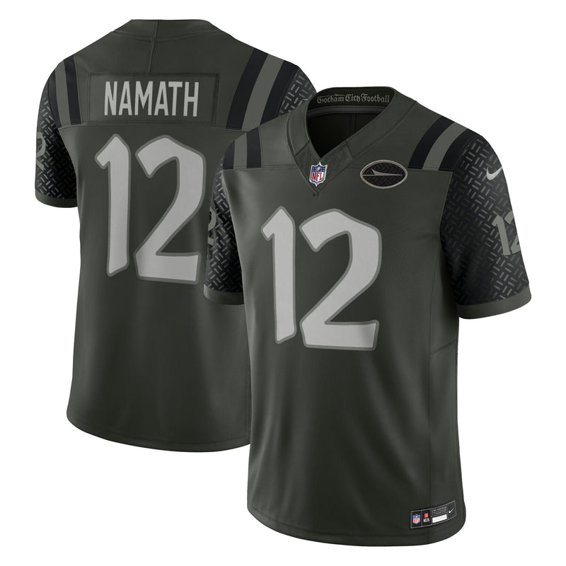 New York Jets Joe Namath Nike Gotham Green 2025 Rivalries Collection Stitched Limited Jersey