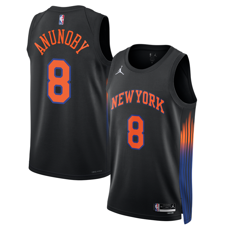 New York Knicks Jordan Brand Statement Edition Jersey - Black - OG Anunoby -