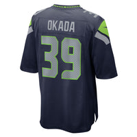Seattle Seahawks Ty Okada Nike College Navy Team Game Jersey