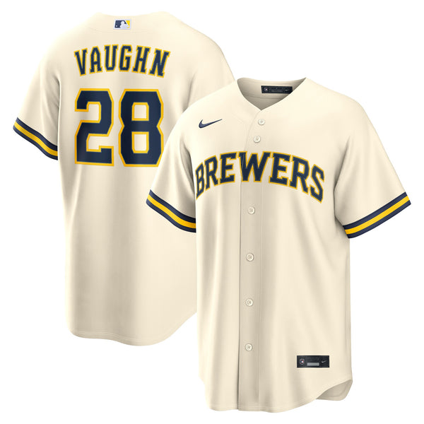Milwaukee Brewers Andrew Vaughn Nike Cream Home Replica Jersey