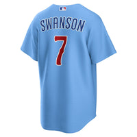 Chicago Cubs Dansby Swanson Nike Light Blue Alternate Replica Jersey