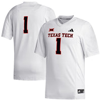 #1 Texas Tech Red Raiders adidas Replica Football Jersey - White