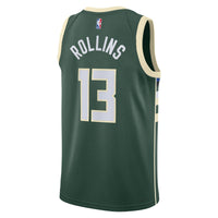 Milwaukee Bucks Nike Icon Edition Swingman Jersey - Hunter Green - Ryan Rollins -