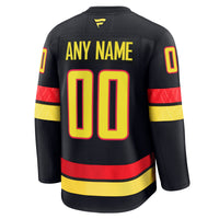 Vancouver Canucks Fanatics Black Alternate Premium Custom Jersey