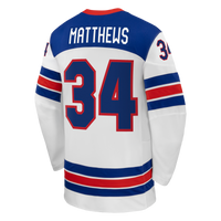 Auston Matthews Nike White US Hockey 2026 Away Replica Jersey