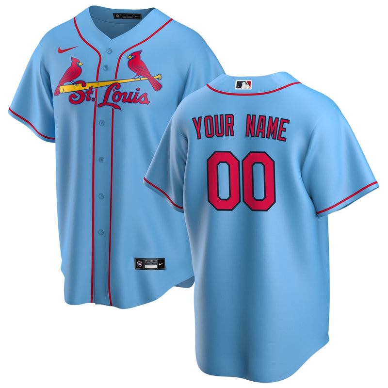 St. Louis Cardinals Nike Light Blue Alternate Replica Custom Jersey