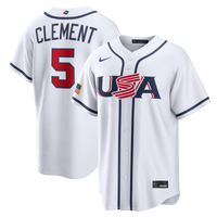 USA Baseball Ernie Clement Nike White 2026 World Baseball Classic Home Stadium Jersey