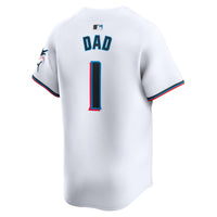 Miami Marlins Nike White #1 Dad Home Limited Jersey