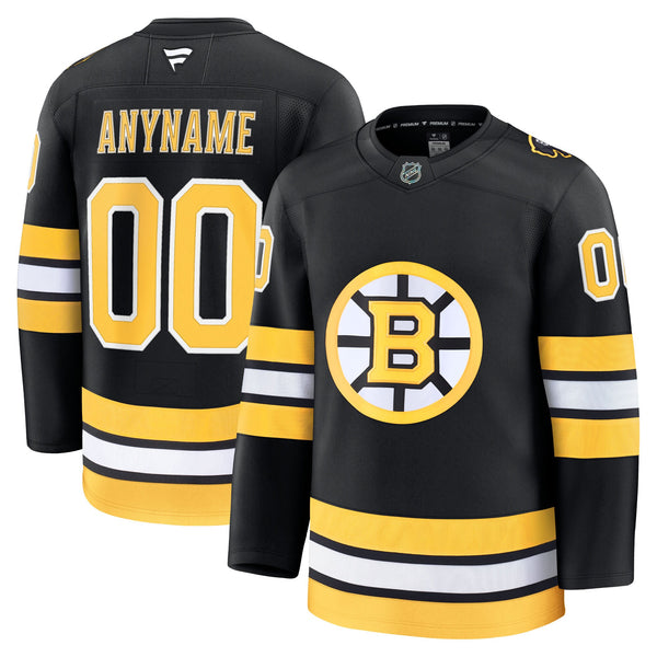 Boston Bruins Fanatics Black Home Premium Custom Jersey
