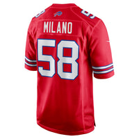 Buffalo Bills Matt Milano Nike Red Alternate Game Jersey