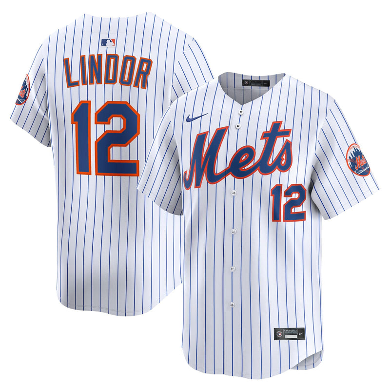 New York Mets Francisco Lindor Nike White Home Limited Jersey