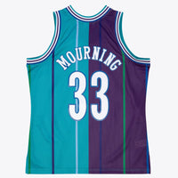 Charlotte Hornets Mitchell & Ness Alonzo Mourning 1994 Split Swingman Jersey