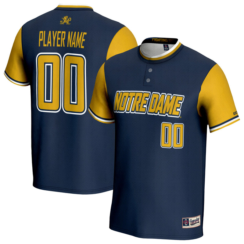 Notre Dame Fighting Irish GameDay Greats NIL Pick-A-Player Lightweight Softball Jersey - Navy