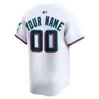 Miami Marlins Nike White Home Limited Custom Jersey
