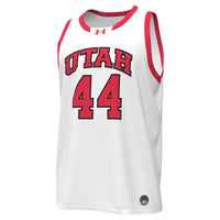 #44 Utah Utes Under Armour Replica Basketball Jersey - White
