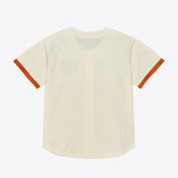 Texas Longhorns Mitchell & Ness Mesh Button-Up Batting Practice Baseball Jersey - Cream