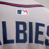 Atlanta Braves Ozzie Albies Nike Gray Road Limited Player Jersey