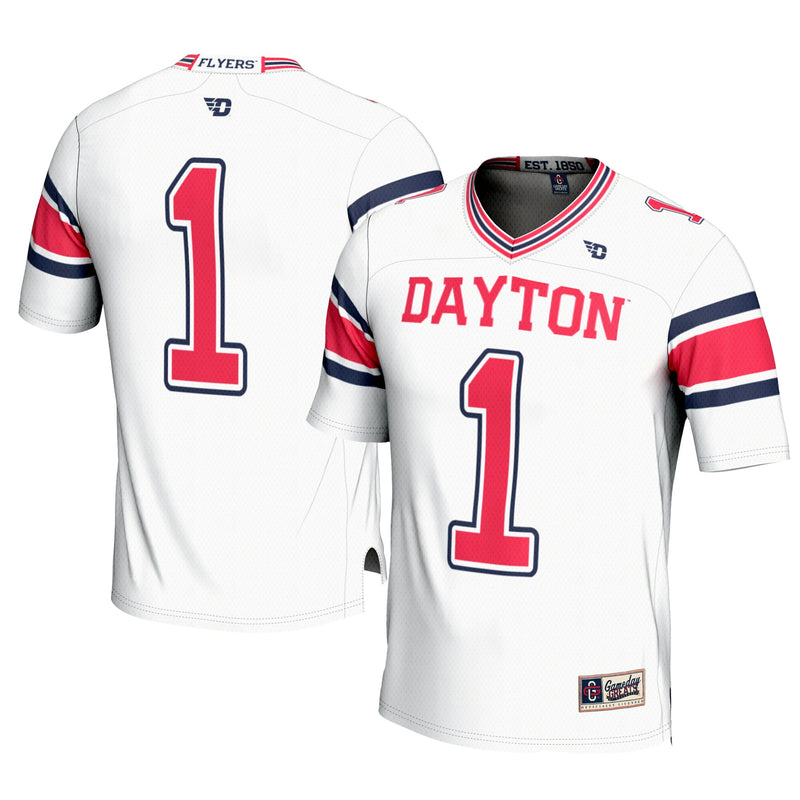 #1 Dayton Flyers GameDay Greats Football Jersey - White
