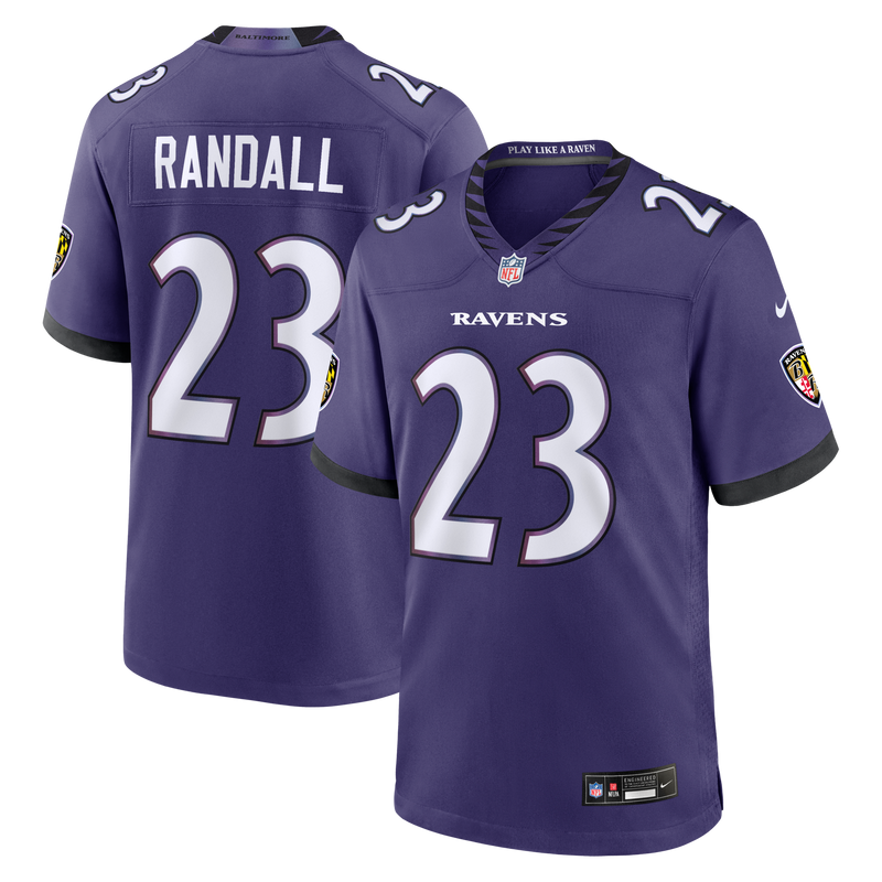 Baltimore Ravens Adam Randall Nike Purple Team Game Jersey