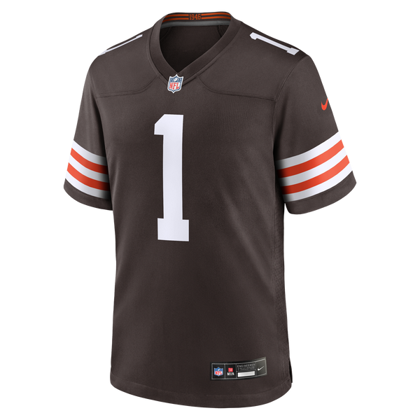 Cleveland Browns Number 1 Dad Nike Brown Game Jersey