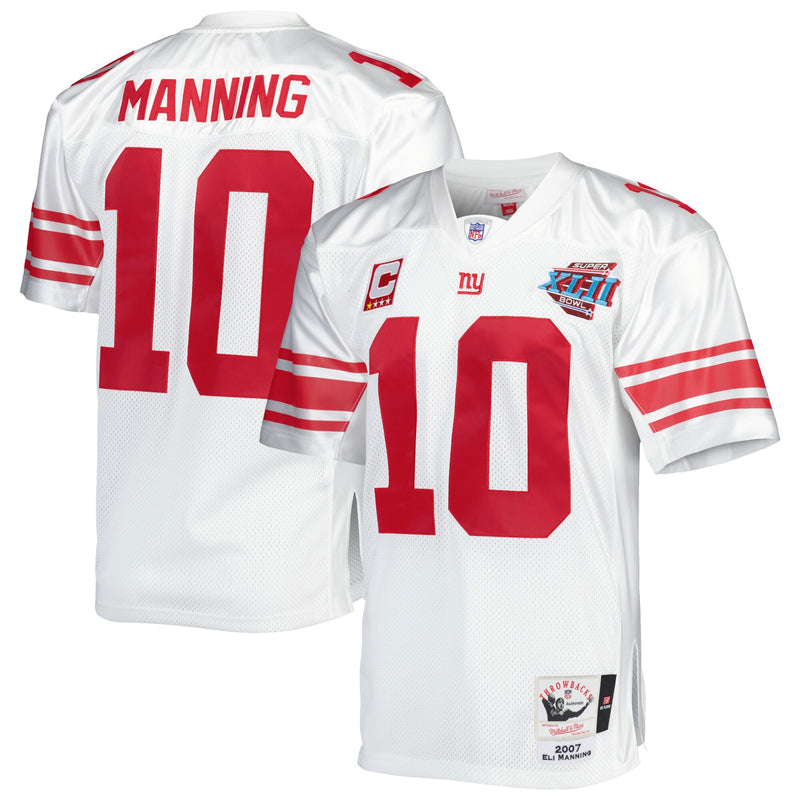 New York Giants 2007 Eli Manning Mitchell & Ness White Authentic Throwback Retired Player Jersey