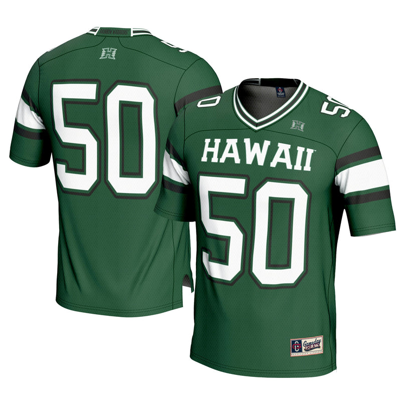 #1 Hawaii Rainbow Warriors GameDay Greats Football Jersey - Green
