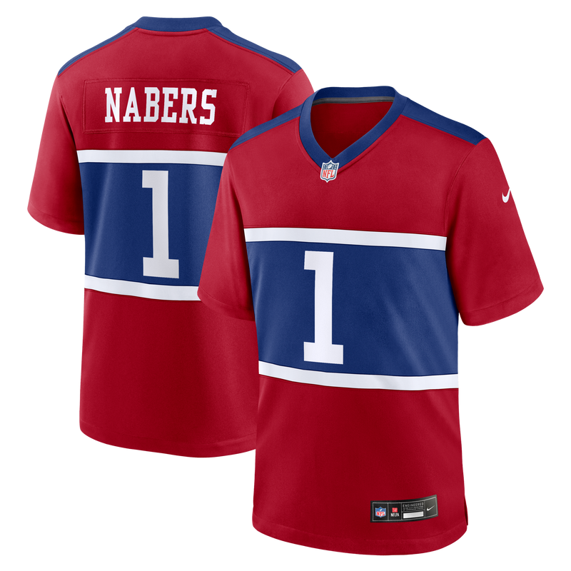 New York Giants Malik Nabers Nike Century Red Alternate Game Jersey