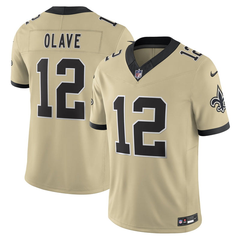 New Orleans Saints Chris Olave Nike Gold Alternate Gameday Golds Alternate Vapor F.U.S.E. Limited Jersey