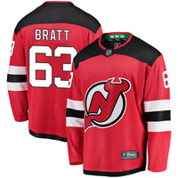 New Jersey Devils Jesper Bratt Fanatics Red Home Breakaway Player Jersey