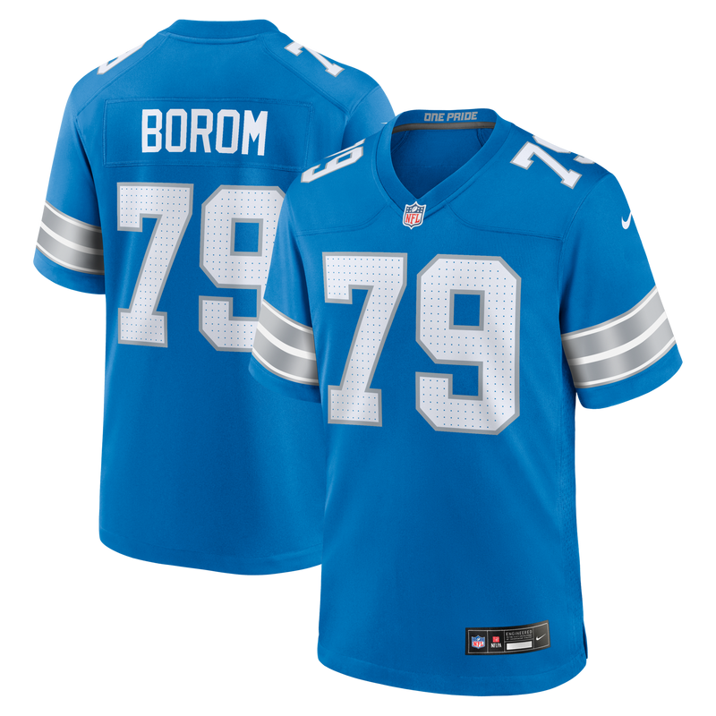Detroit Lions Larry Borom Nike Blue Team Game Jersey
