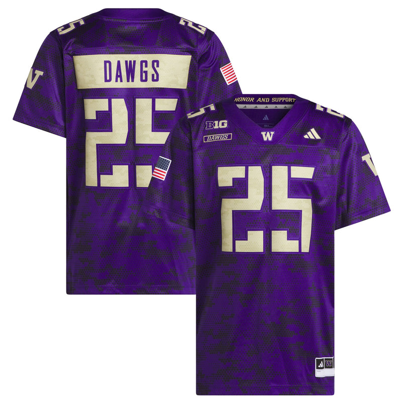 #25 Washington Huskies adidas Honor & Support Premier Strategy Jersey - Purple