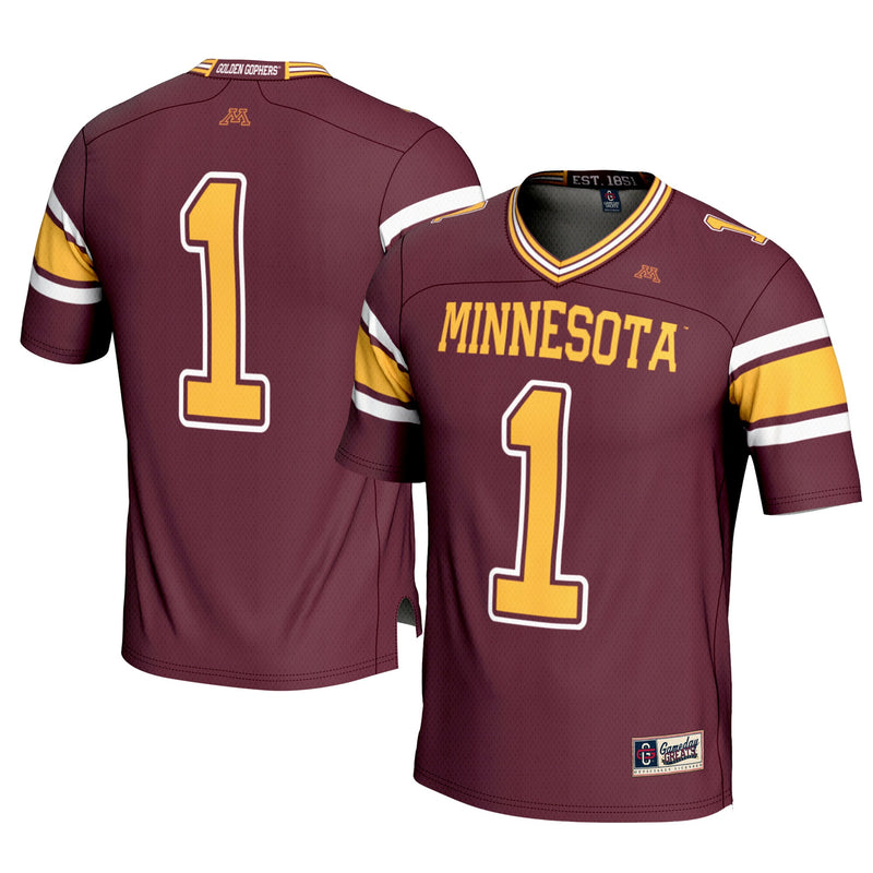 #1 Minnesota Golden Gophers GameDay Greats Football Jersey – Maroon