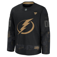 Tampa Bay Lightning Fanatics Black 2024 Military Appreciation Custom Practice Jersey