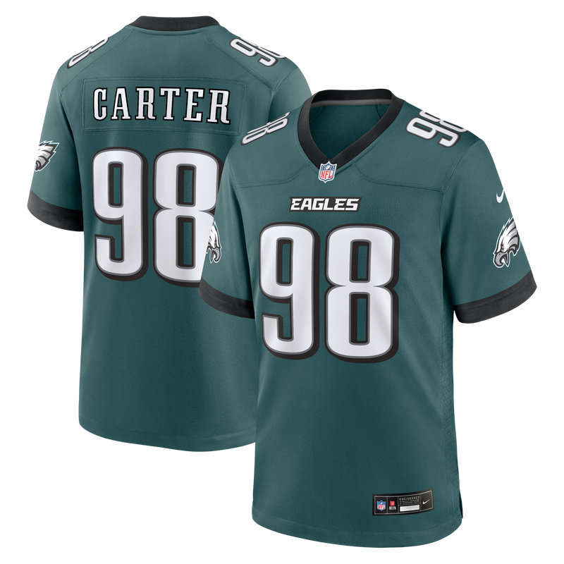 Philadelphia Eagles Jalen Carter Nike Midnight Green Team Game Jersey