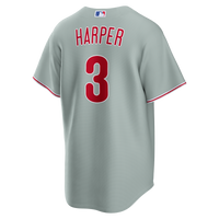 Philadelphia Phillies Bryce Harper Nike Gray Road Replica Jersey