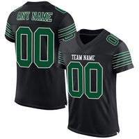 Custom Black Grass Green-White Mesh Authentic Football Jersey