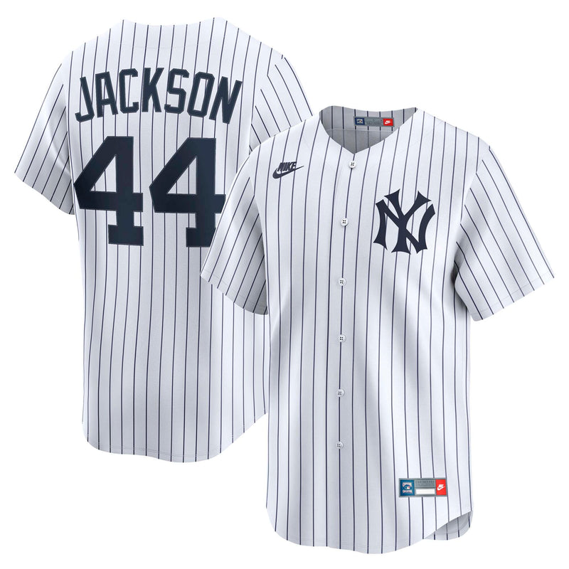 New York Yankees Reggie Jackson Nike White Throwback Cooperstown Collection Limited Jersey