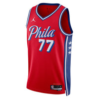 Philadelphia 76ers Jordan Brand Statement Edition Swingman Jersey - Red - VJ Edgecombe