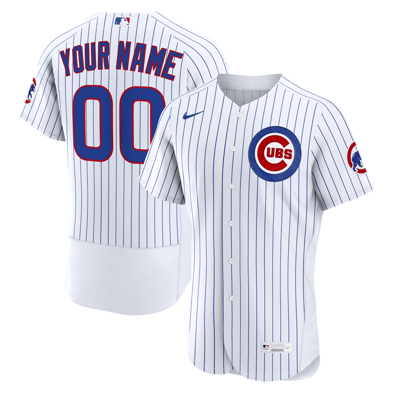 Chicago Cubs Nike White Home Authentic Custom Jersey