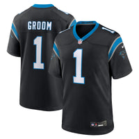 Carolina Panthers Number 1 Groom Nike Black Game Jersey
